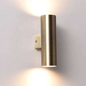 Applique murale m&eacute;tal bronze vieilli, haut/bas, GU10 18cm