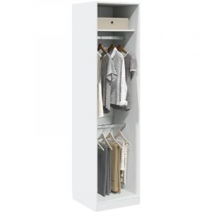VidaXL Garde-robe Blanc 50x50x200 cm Bois d'ingénierie, armoire de rangement, organisateur de garde-robe, armoire, placard, garde-robe de chambre