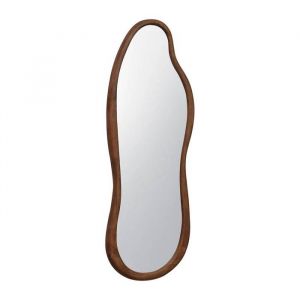 Miroir organique austin en bois d'hévéa. couleur noyer. 120 cm