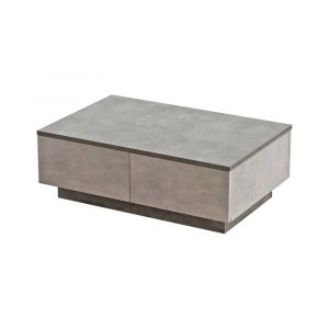 Dmora - Table basse Dlucches, Table basse, Porte-revues pour canapé, Etagère de salon, 90x60h32 cm, Argent et Anthracite