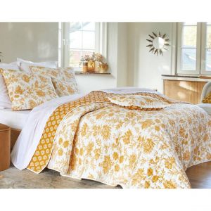 Housse de coussin GISELA jaune en coton