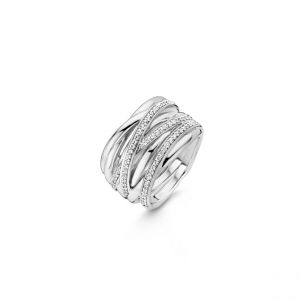 Ti sento Bague 12067ZI - Bague Entrelacée Cristaux Femme