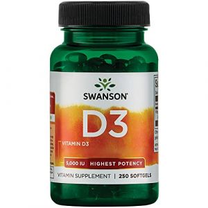 Swanson, Vitamin D3, glutenfreie Softgels, 5.000IU Vitamin D3