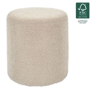 HOME DECO FACTORY, HD0490, Pouf Bouclette Taupe, Confort Optimal, Design Élégant, Polyvalent, Facile à Entretenir, Dimensions Idéales, 35x35x35 cm, Couleur Taupe