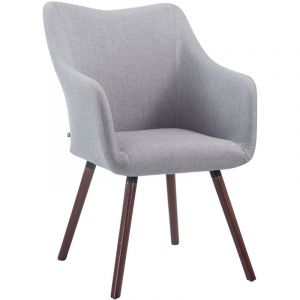 Image de CLP Chaise de salle à manger McCoy V2 en tissu gris Noyer