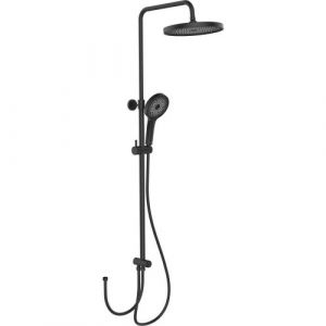 Wenko Colonne de douche noire mat - sans robinetterie - Softwater