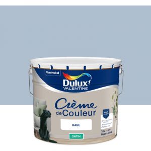 Dulux Valentine Crème de Couleur - Peinture multi-supports intérieure - Satin Bleu Horizon 10 L