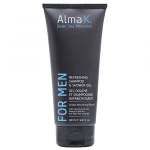 Alma K Dead Sea Minerals Refreshing Shampoo & Shower Gel For Men, Cleanse & Revive Body & Hair, 100% Natural Oils - 200ml