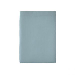 Essix Drap Plat, Percale de Coton, Bleu Glacier, 270x300 cm