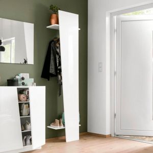 Armoire panneau porte-manteau ouvert entr&eacute;e chambre blanc vega hang