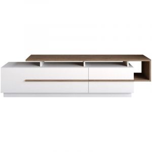 UB DESIGN Meuble TV 2 portes en bois L180cm - Blanc - Axis