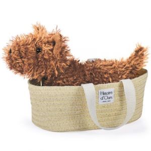 Histoire d'ours Peluche chien Fox ivoire avec panier (25 cm)