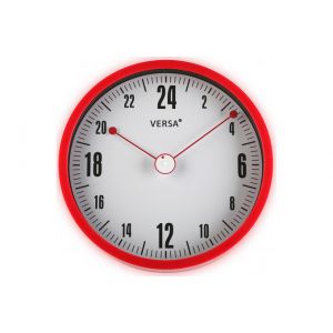 Image de Declikdeco Horloge murale 24h rouge rouge d.30cm