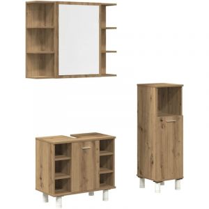 VidaXL Ensemble de meubles salle de bain 3 pcs bois d'ingénierie