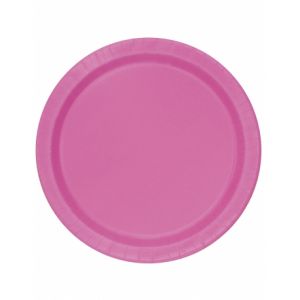 16 grandes assiettes en carton roses 23 cm