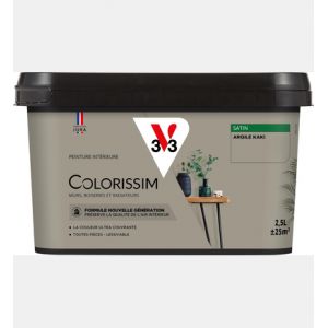 V33 Peinture intérieure Colorissim Satin Vapeur verte 2,5L