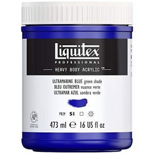Liquitex Peinture acrylique Heavy Body, 473 ml, Outremer foncé (nuance verte)