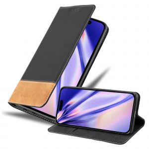 Coque pour Apple iPhone 14 PRO MAX en NOIR BRUN Housse de protection &Eacute;tui avec fermeture magn&eacute;tique, fonction de support et compartiment pour carte