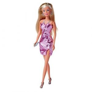 Simba Toys Poupée de dressing Steffi Love Silver Glossy dans une robe à paillette - 29 cm - Barbie - Enfant - Fille
