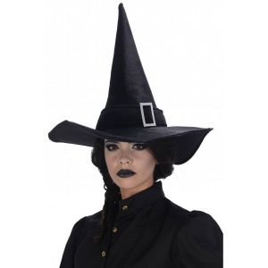 Ruedelafete Chapeau de Sorcière avec boucle, Noir