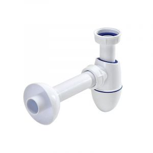 Nicoll Siphon pour lavabo Easyphon avec joint moul&eacute; 5/4 ", &Oslash; 40 mm, avec couvercle rosace et tuyau d'&eacute;vacuation (0202074)