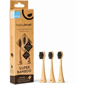 Happybrush ECO VIBE 3 - Testine in Bambù - 3 pezzi