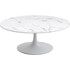 Kare Design Table basse Schickeria effet marbre blanc 110cm
