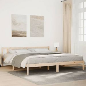 VidaXL Cadre de lit extra long sans matelas 180x210 cm bois massif pin, lit, meuble de chambre &agrave; coucher, lit en bois, lit 852438