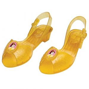 Disney Princesses - Chaussures Enfant Belle Jaunes Accessoire de Costume Princesse - Taille M (11-12 Ans) - Sous Licence Officielle - Chaussures D&eacute;guisement Fille pour Halloween et Carnaval