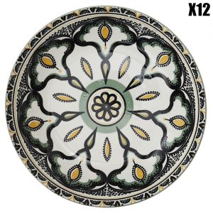 Lot de 6 iettes Creuses "Mandala" 20cm Vert Prix