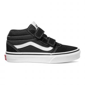 Image de Vans Ward Mid V Basket, Toile en Daim Noir et Blanc, 30 EU