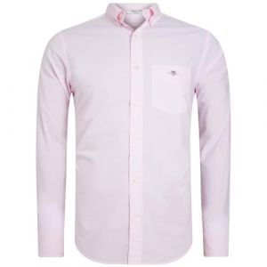 Gant (marque) Pour homme. Chemise en popeline rose ? coupe r?guli?re