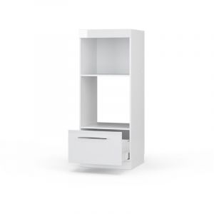 Armoire micro-ondes Fame-Line, Blanc Haute brillance/Blanc, 60 cm ouvert, Vicco
