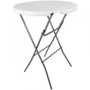 Table mange debout pliable - D 80 x H 110 cm - Blanc