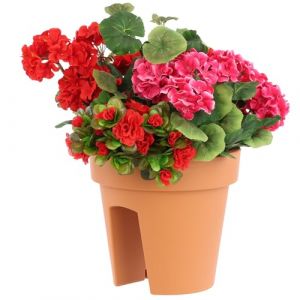 Botle Jardini&egrave;re de Balcon Ovale marron 245 cm Balconi&egrave;re &agrave; balustrade de 6 mm pot de fleur &agrave; suspendre cache pot &agrave; accrocher