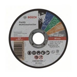 Image de Bosch Disque UNIVERSEL à tronçonner à moyeu plat Rapido Multi Construction 115X1.0 MM 2608602384