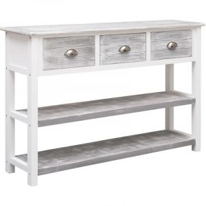 VidaXL Buffet Antique Gris 115 x 30 x 76 cm Bois