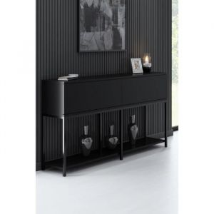 Cotecosy Console style contemporain Nelly L150cm Bois et Métal Noir - Noir
