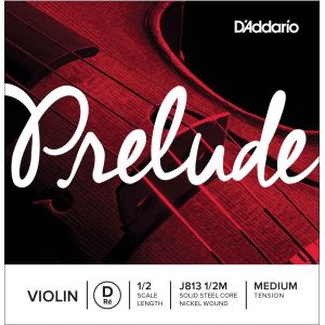 D'Addario AND CO CORDE SEULE (RE) POUR VIOLON PRELUDE MANCHE 1/2 TENSION MEDIUM