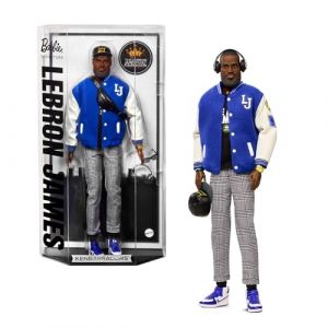 Mattel Poupée Lebron James Kenbassadors Signature avec bombeur et Accessoires, Dont Un Casque Audio et des Lunettes de Soleil, HRM33