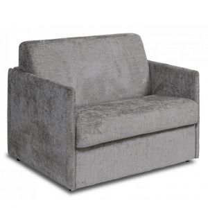 Italian Spirit Fauteuil convertible express SUNNY couchage 90 cm matelas 18 cm velours astra gris