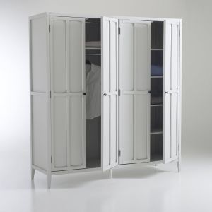 Armoire 4 portes, Eugénie Gris Clair Taille Taille Unique