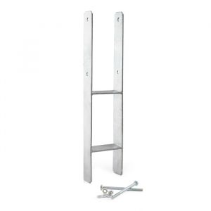 Support Poteau à sceller 91x600mm Ancrage en h Acier carbone Fixation Perçage Pose Montage - silberfarben - Xpotool