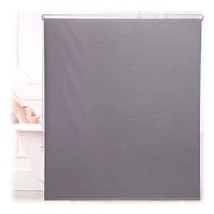 Relaxdays Store de baignoire, 140x240 cm, rideau de douche hydrofuge, plafond & fenêtre, pare-bain, salle de bain, gris