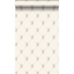 Origin - papier peint capitonné blanc et gris clair Wallcoverings
