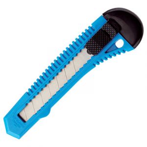 Image de Cutter avec corps plastique lame rétractable bleu lame 18 mm