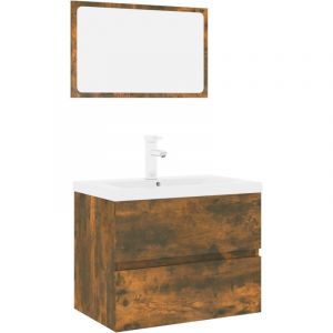 VidaXL Meubles de salle de bain Chêne fumé Bois d'ingénierie Smoked oak