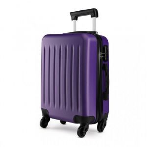 Kono Valise Bagage Cabine 75x48x30cm Valise de Voyage Rigide ABS Cabine Bagages &agrave; Main 4 roulettes avec Serrure &agrave; Combinaison,Violet