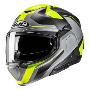 HJC Casque modulable F100 Bios MC3HSF gris/noir/jaune fluo mat- 2XL