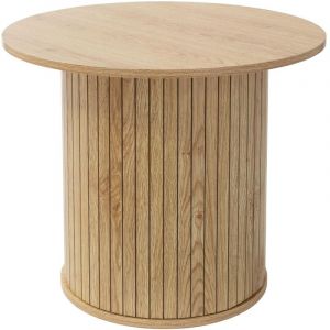 ML-Design Table Basse Ronde &Oslash; 60 x 50 cm, Aspect Bois Marron avec Plateau D&eacute;passant, Mobilier pour la Maison, Console d'Appoint Contemporain pour